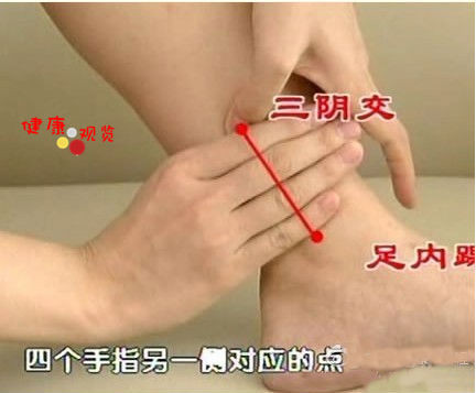 按揉三阴交穴 健脾、美容效果好